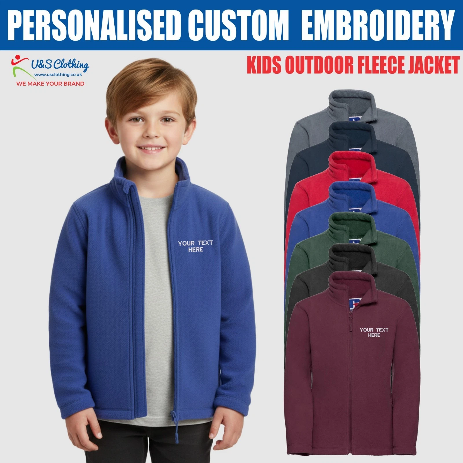 Personalised Athletic Kids Outdoor Fleece Jacket Custom Embroidered Full-Zip Top
Opens in a new wind