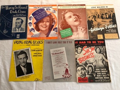 VTG 1930 s Movie Sheet Music Lot of 7 (Mad About Music/Goldwyn Follies)