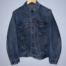 80s Levi’s Type 3 Denim Trucker Jacket Vintage Size 35 Made In USA Darker Wash