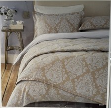 Sanderson Luxury Jacquard Siena Double Duvet Cover Gold Silver Blue RRP £100 New