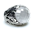 Sterling Silver (925) Moonstone Unique Vintage Unisex Ring Size 10