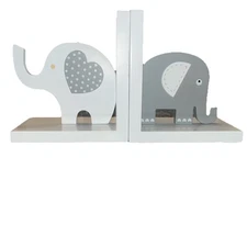 Creative Concepts Adorable Children’s Pair of Wooden Elephant Bookends