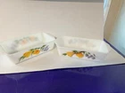 2 Vintage Anchor Hocking Fire King Gay Fad Fruit Loaf Pan Milk Glass Oven Ware