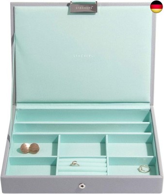 Stackers Grau Mint Klassisch Schmuckschatulle Deckel