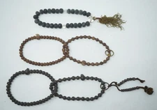 Japanese Buddhist Wooden Bracelets x3 Original Monk Accessories  1110F8