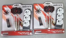 Unicorn Steel 400 Nickel Chrome Plated Dart 24 Pc. Set w/ Hard Case NEW LOT OF 2