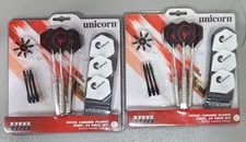 Unicorn Steel 400 Nickel Chrome Plated Dart 24 Pc. Set w/ Hard Case NEW LOT OF 2