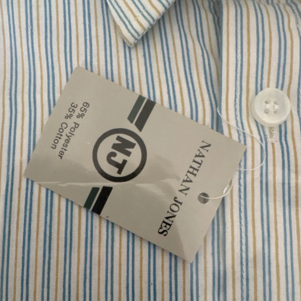 Nathan Jones Men’s Regular Fit Stripe Easy Care Dress Shirt 15.5/39cm - Image 4 of 4