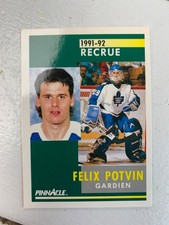 FELIX POTVIN 1991/ 92 PINNACLE ROOKIE #345 TORONTO MAPLE LEAFS FRENCH VERSION