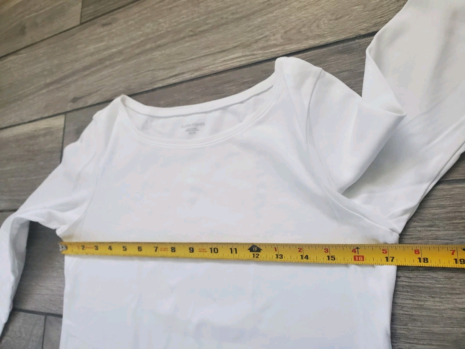 Eileen Fisher 100% organic cotton white boatneck long sleeve sweater top XS