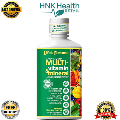 Life's Fortune Liquid Multivitamin for Adults, Teens (32 oz, Tropical Flavor)