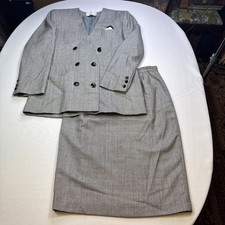 Vintage John Meyer of Norwich Glen Plaid Skirt Suit-1990s Power Suit Sz 12 0147