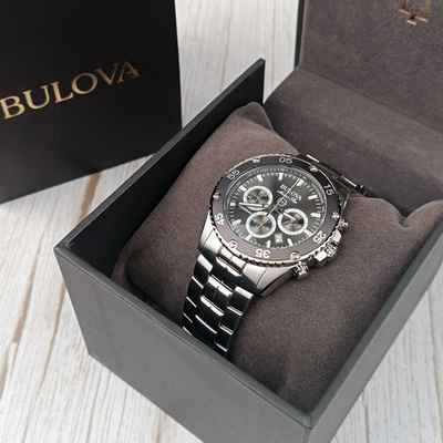 #ad #ad Bulova Men Marine Star 98B401 Black Grey Chronograph Quartz Watch 41.5mm $139.00