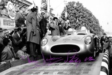 A3 A4 Photo Signed By Stirling Moss & Denis Jenkinson 1955 Mille Miglia Mercedes
