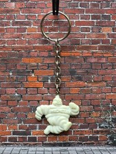 Vintage 1980's MICHELIN MAN Keychain Advertising Tire Guy Plastic Promo euc