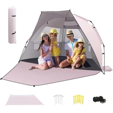 Beach Tent Sun Shelter Pop up Tent Canopy Tent for Outside for 4-6 Person
