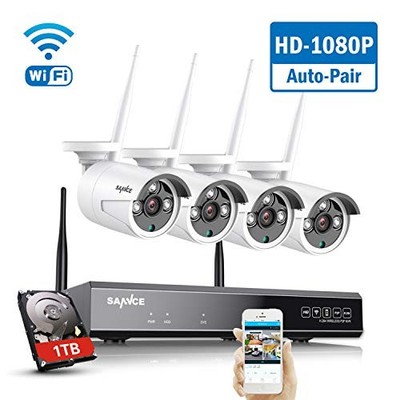 SANNCE kabelloses CCTV-Kamerasystem, 8 Kanäle 5 MP NVR, 4 X 3,0 MP Sicherheit im Freien IP