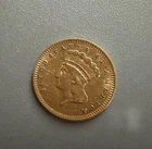 1856 $1 Gold Liberty Head Type 3 coin AUTHENTIC 0.900 RARE!