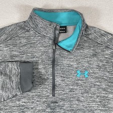 Under Armour ColdGear Pullover Mens Large Gray 1/4 Zip Long Sleeve Fleece