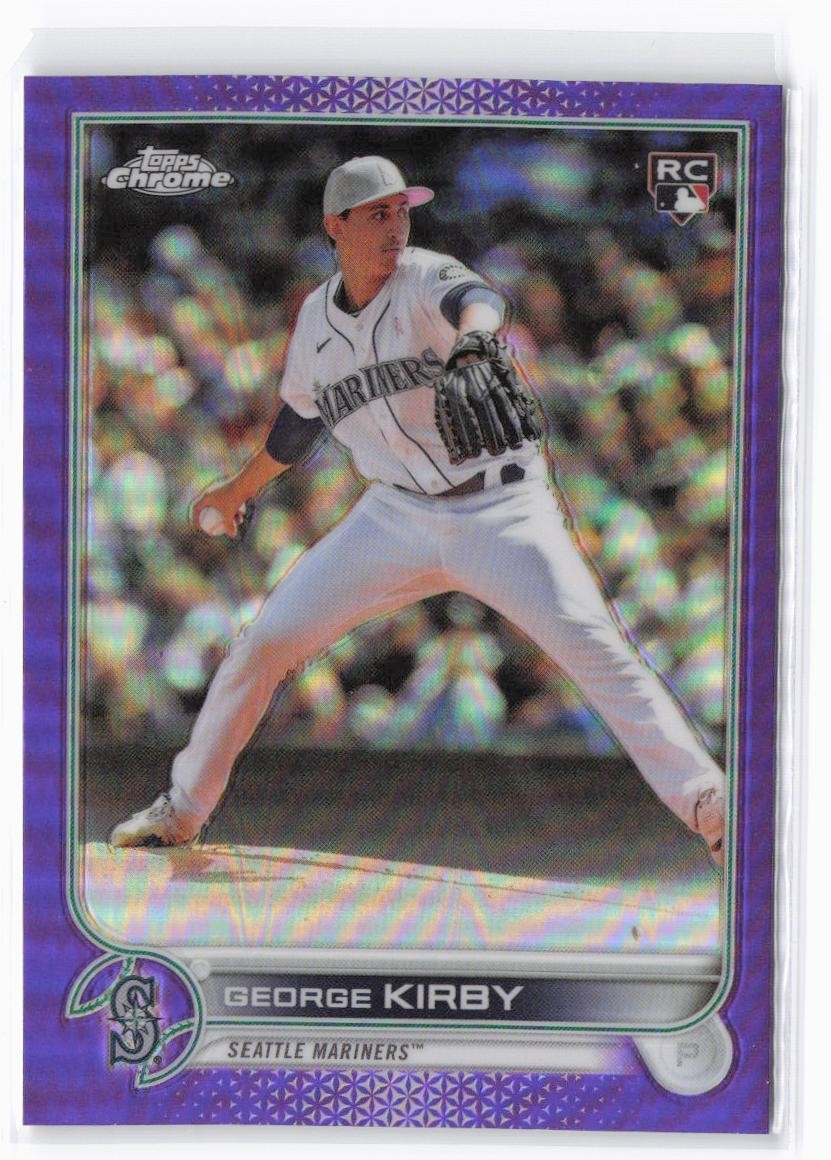 2022 Topps Chrome Update George Kirby RC #USC138 Purple Refractor Mariners