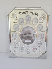 Baby First Year Silver Picture Frame - Malden International Designs 13 Opening
