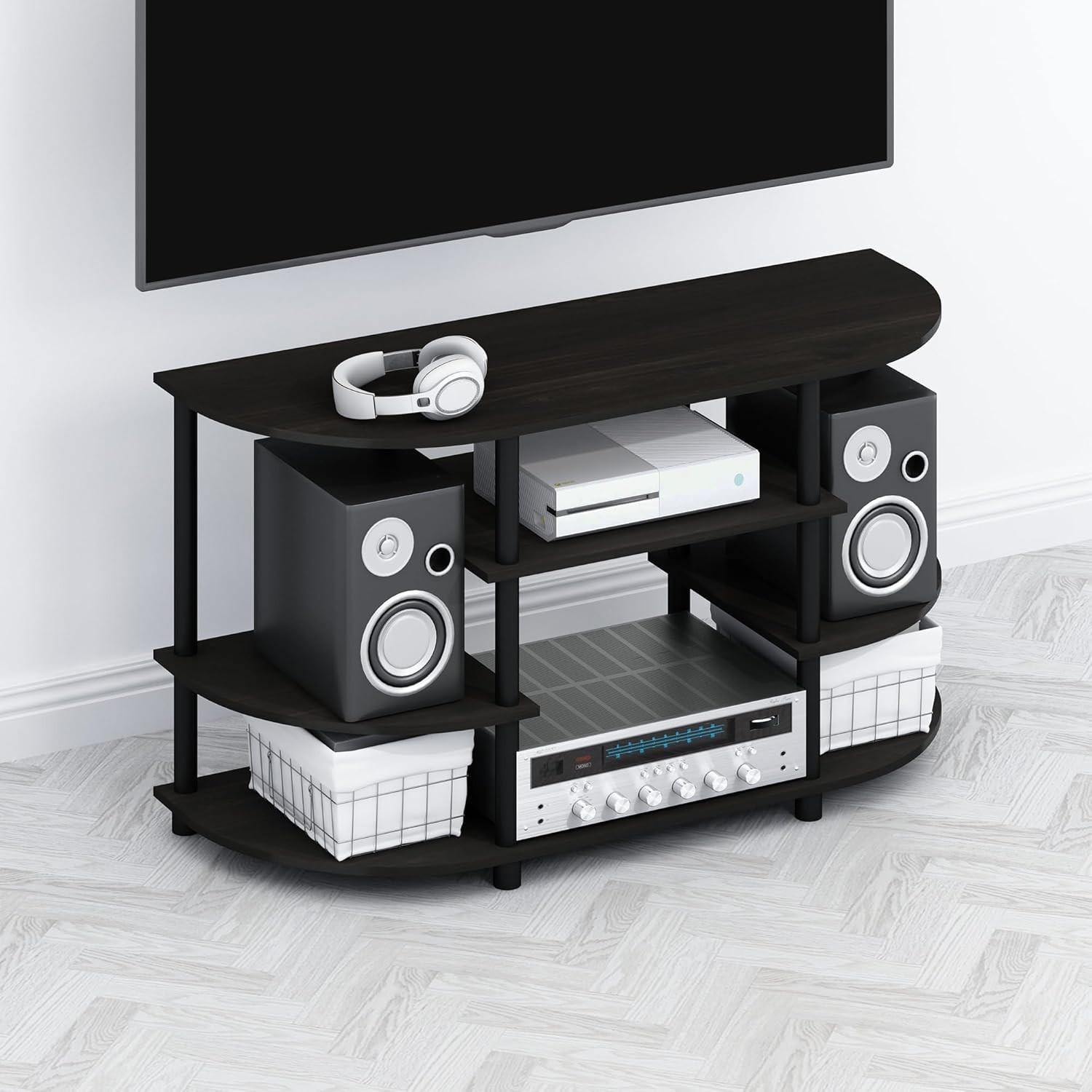 Corner Entertainment Center Tv Console Tv Up To 46 Inch W/ Shelves