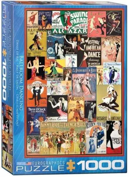 628136609364 Puzzle 1000 elementów. Stare plakaty, tace Eurographics