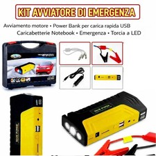 Avviatore Batteria Auto Caricabatterie Portatile Emergenza Torcia Jump starter