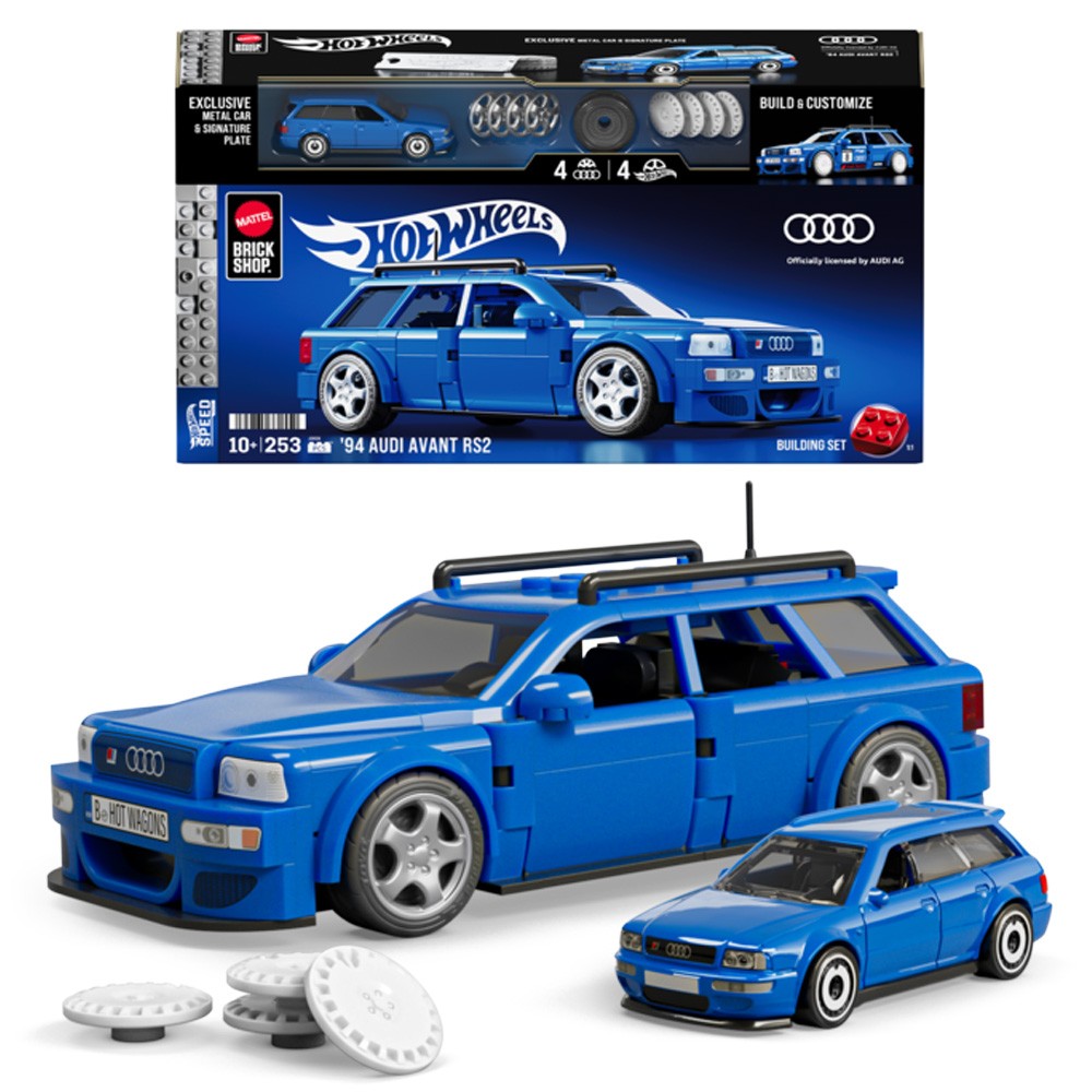 Mattel Brick Shop Hot Wheels 94 Audi Avant RS2 Building Set 1:32 Model - Image 5