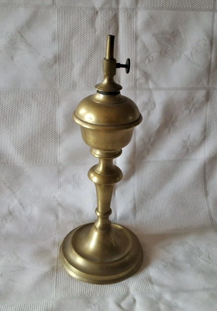 Lampe à Huile Ancienne - Céramique Et Fer Forgé - Art Nouveau - France - XIXe
