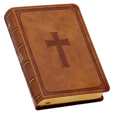 KJV Holy Bible, Compact Large Print Faux Leather Red Letter Edition - Ribbon Mar