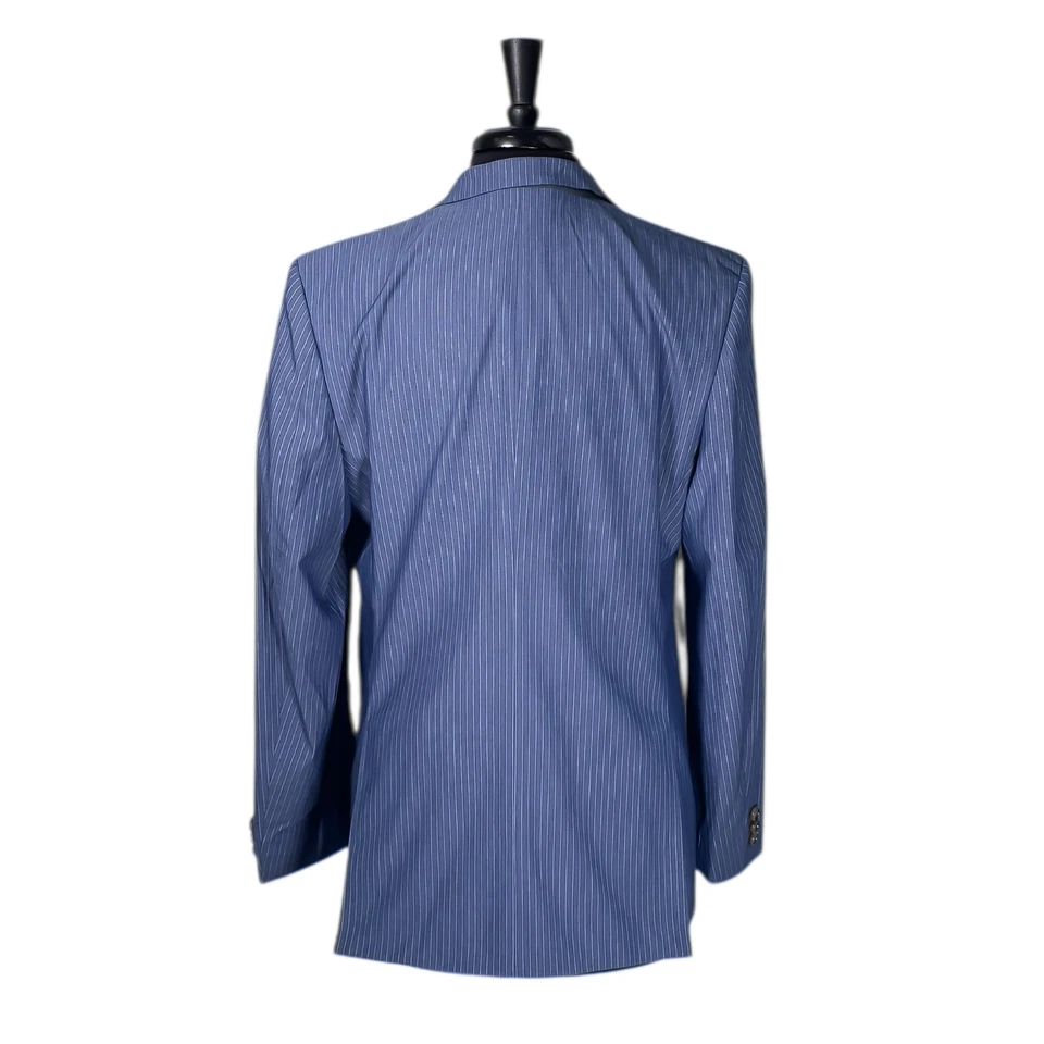 Ralph Lauren Boys Blazer Size 20R Blue Pinstripe Stretch Sport Coat Suit Jacket - Image 2 of 4