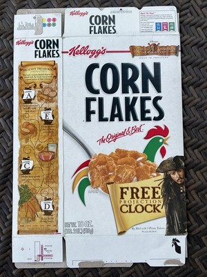 2007 Kellogg s Corn Flakes cereal box - Pirates of the Caribbean FREE Clock
