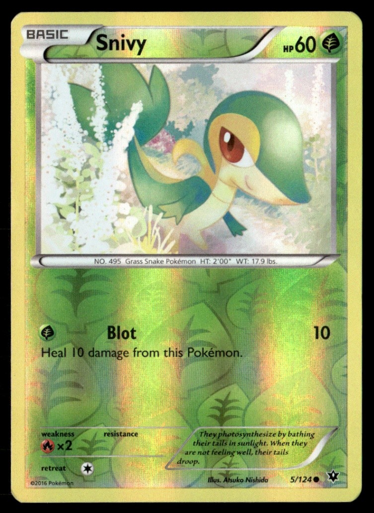 Snivy Common Reverse Holo XY - Fates Collide 5/124 LP Pokémon TCG