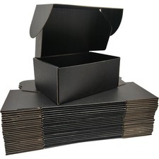 Small Black Boxes for Small Business Pack of 25-9x6x4 inches Cardboard Corrug...