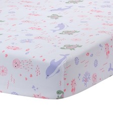 Lambs Ivy Sea Dreams Soft White 100 Cotton Nautical Ocean Fitted Crib Sheet