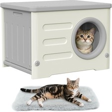 Outdoor Cat House Weatherproof Heavy-Duty Feral Shelter Insulated Elevated
