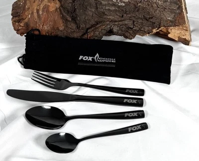 Fox Cookware Black Stainless Cutlery Set 4-teiliges Besteckset Schwarz Edelstahl