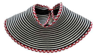 Disney Sun Visor Hat Roll-Up Minnie Mouse Polka Dot Black 