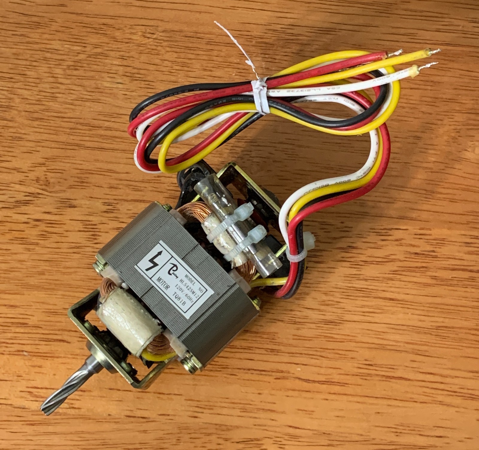 Paper Shredder Main Drive Motor for Intek TQ81B Model No. HL5425M12 - 120v/60Hz-image