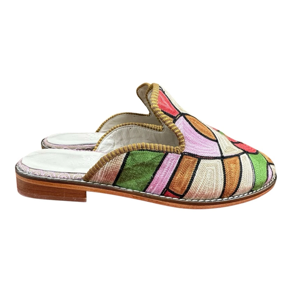 Ручной работы вышитые Slippees США-9 (ЕС-39) (подошва-твердая кожа. подкладка-кожа) - Изображение 2 из 4