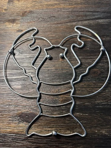 Vintage Metal Wire LOBSTER  Summer Trivet Stand  image 3