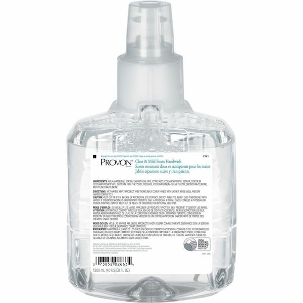 PROVON 1941-02 Clear & Mild Foam Handwash LTX-12 Refills 1200mL 2 Pack GOJO