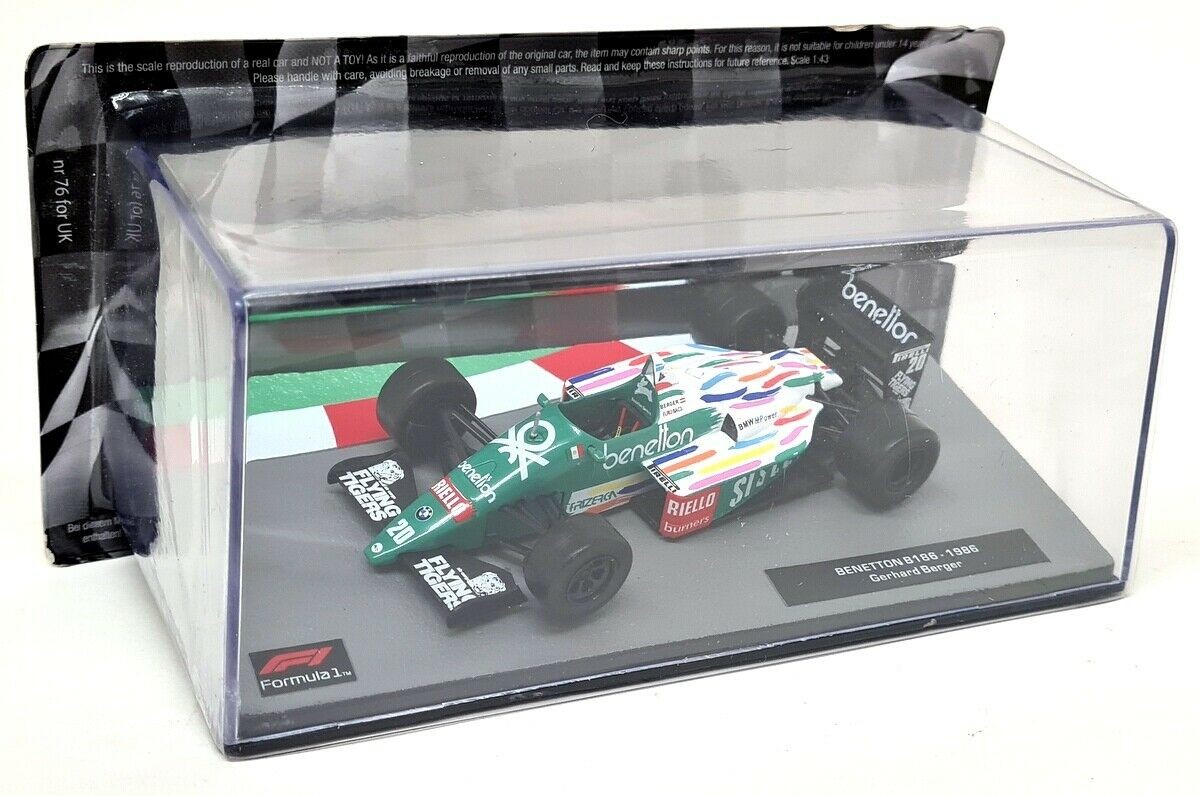 Atlas 1/43 Scale - 76 Benetton B186 1986 Gerhard Berger Diecast Model F1 Car
