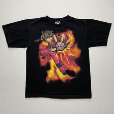 Vintage Bakugan Shirt Youth Medium Black Battle Brawlers Anime Cartoon Flame Dan