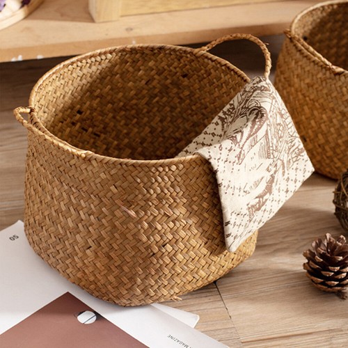 Natural Decor Woven Sundries Basket Baby Shopping Japanese Flower Storage - Picture 4 of 12