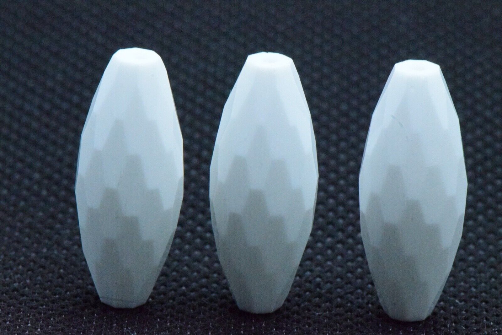 2 Rare Vintage Swarovski 5207 Chalk White 25 x 10mm Faceted Elongated Beads