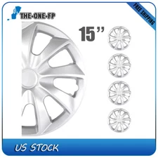 Set of 4 15" Universal Wheel Cover Snap On Hub Caps For R15 Tires 15 inch Only