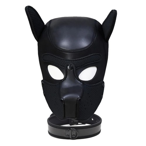 Cosplay Dog Mask Puppy Headgear Master Role Play Helmet Neck Collar - Picture 33 of 41