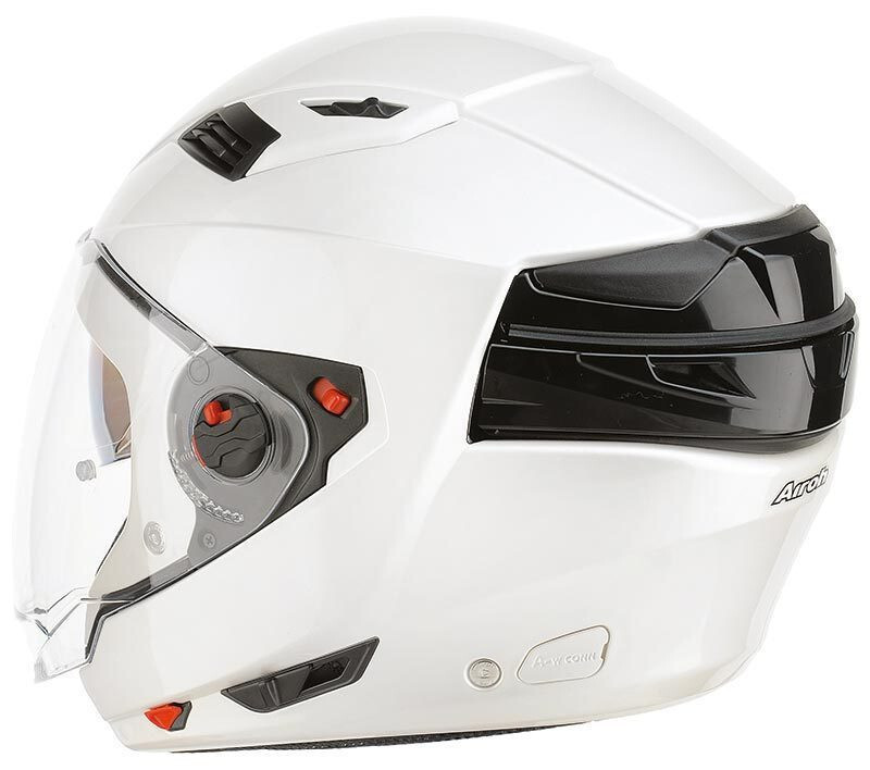 airoh executive color convertible motorcycle helmet Airoh Executive White Modular Crossover Motorcycle Helmet Size S